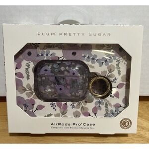 New Airpods Pro Clear Protective Case Plum Pretty Sugar Purple Flowers